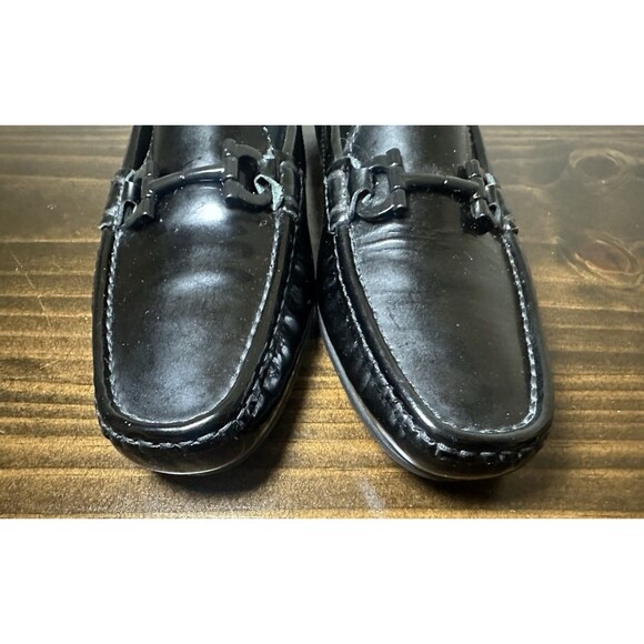SALVATORE FERRAGAMO Black Patent Leather Horsebit Driving Loafers Women's 7.5 2A - Picture 7 of 13